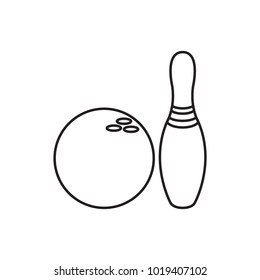 White bowling set illustration. Vector