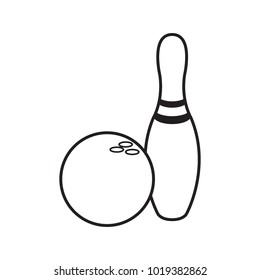 White bowling set. Vector