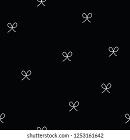 White bows on black background graphic seamless vector pattern