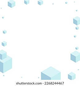 White Box Background White Vector. Geometric Isolated Design. Gray Square Modern Illustration. Clean Card. Blue-gray Cover Cubic.