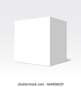 White box. Cube. Package. Vector illustration.