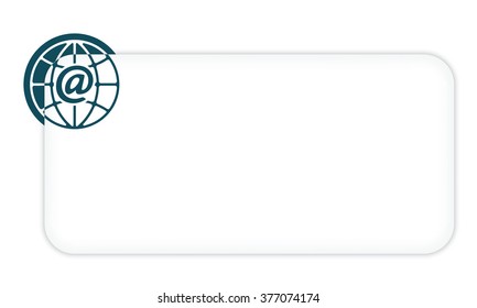 White box to fill your text and email symbol