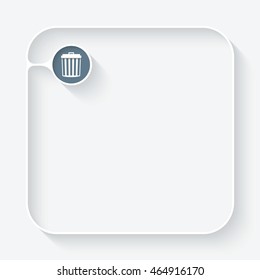 White box for fill your text and trashcan