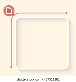 White box to fill your text and document symbol