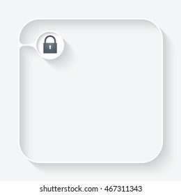 White box for fill your text and padlock