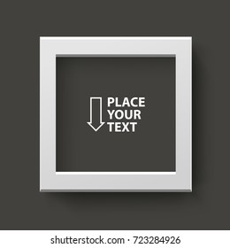 White box frame for logo or text. Vector illustration