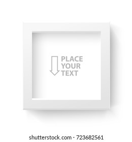 White box frame for logo or text. Vector illustration