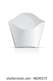 White box for fried potatoes, vector