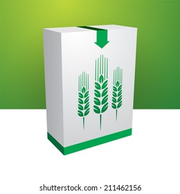White box with green grain