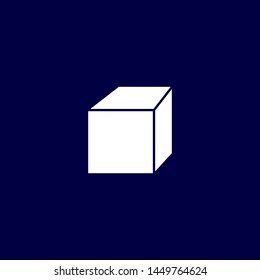 white box isolated with dark blue background