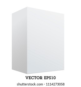 White box isolated on white background.  product package for design.