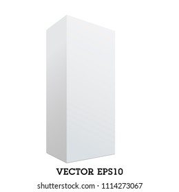 White box isolated on white background.  product package for design.