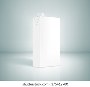 white box of juice on a gray background