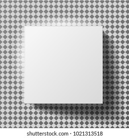 White box mock up model 3D top view with shadow.
