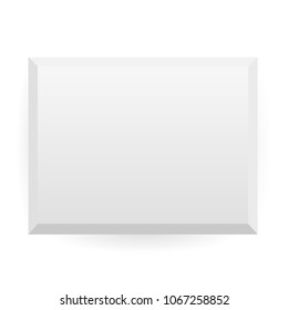 White box mock up model 3D top view with shadow. Vector isolated blank cardboard open or white paper matchbook container box package template on transparent background.
