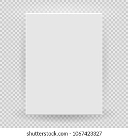 White box mock up model 3D top view with shadow. Vector isolated blank cardboard open or white paper matchbook container box package template on transparent background.