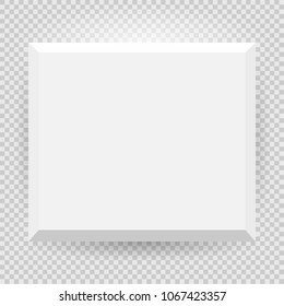 White box mock up model 3D top view with shadow. Vector isolated blank cardboard open or white paper matchbook container box package template on transparent background.