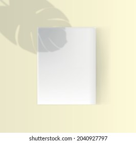 White box mock up model 3D top view with shadow. Vector isolated blank cardboard open or white paper matchbook container box package template on transparent background.