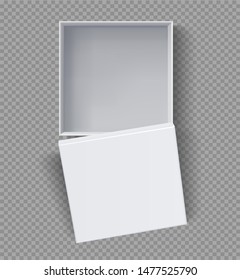 White box mock up  top view with long shadows. isolated blank on Grey Colour background, vector design Element illustration.