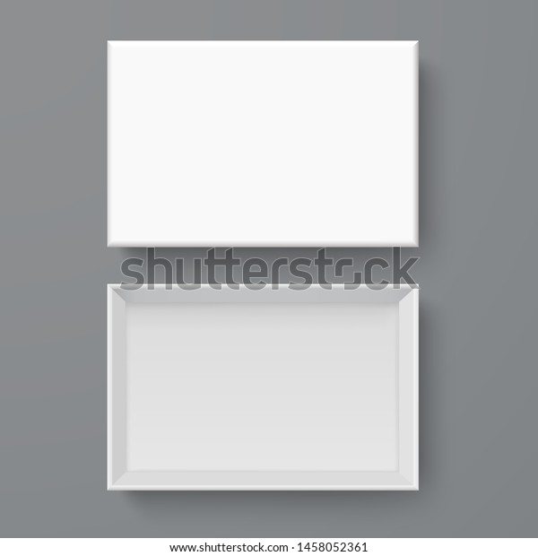 White Box Mock Top View Long Stock Vector (Royalty Free ...