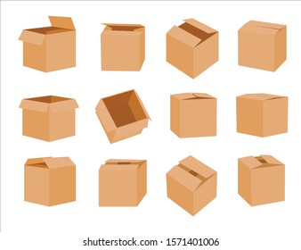 White box mockup. Blank packaging boxes, cube perspective view and cosmetics product package mockups 3d vector illustration