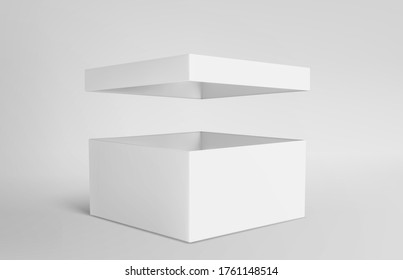 White box mockup. Blank packaging box, package mockup 3d vector illustration