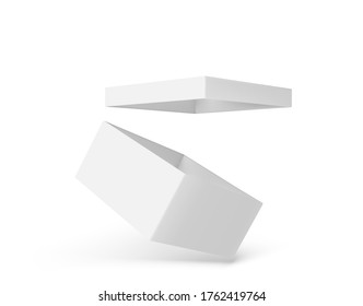 Cajón blanco. Caja de embalaje en blanco, modelo de paquete 3d ilustración vectorial