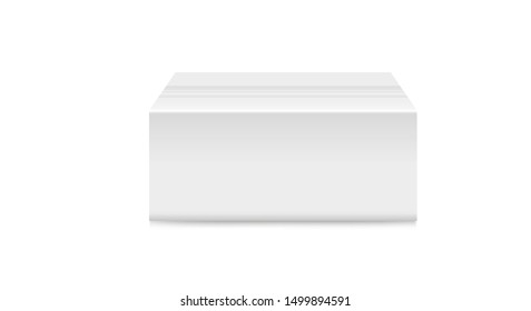 white box mockup isolated on white background