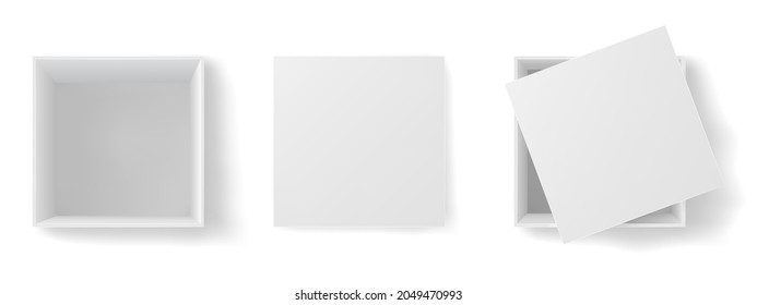 White box on white background mockup