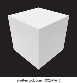 White box on black background. Transportation concept. Vector illustration.