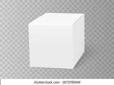Casilla blanca para el paquete de regalo, entrega de productos y comida o plantilla de comida para llevar se burlan de la marca para el diseño de renderización 3d aislado. Ilustración del vector