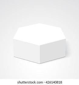 White box. Package. Polyhedron. Vector illustration.