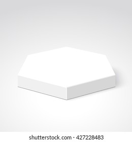 White box. Package. Polyhedron. Vector illustration.