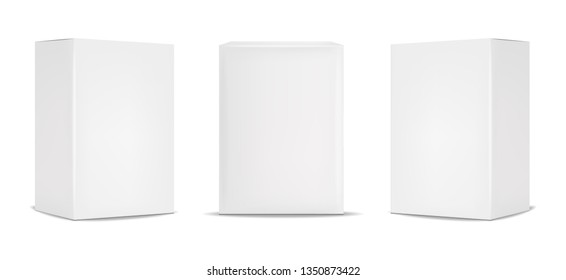 White box packaging, realistic isolated white background