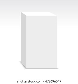 White box. Pedestal. Package. Vector illustration.