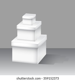 White box set. Vector for Web design on a background.