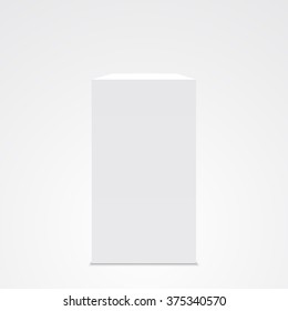 White Box. Stand. Pedestal. Vector Illustration.