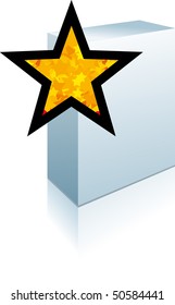 white box with sticker
