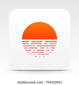 White Box With Sunset Icon