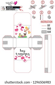 white box template with cupid angel and dog and cat vector work