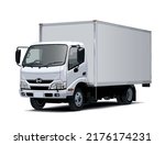 white box truck cargo delivery art isolated design vector template