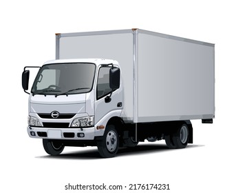 plantilla vectorial de diseño de arte de camión de caja