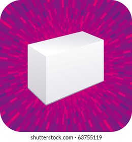White Box Vector Illustration with shine purple background