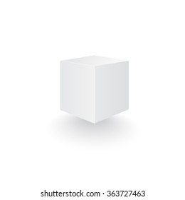 White box for your design. One three-dimensional box. Vector illustration, eps 10