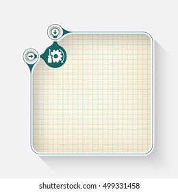 A white box for your text with graph paper and screwdriver