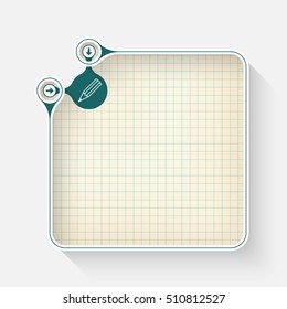 A white box for your text with graph paper and pencil
