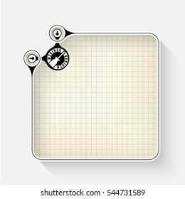 A white box for your text with graph paper and webinar icon