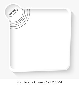 White box for your text and paper clip