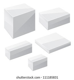 White boxes isolated on white. Vector