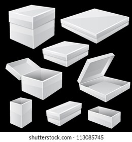 White boxes isolated on white. Vector